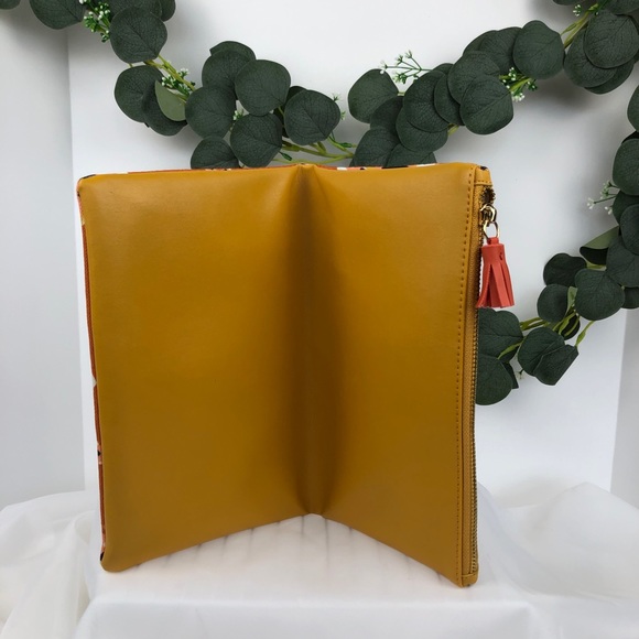 Rachel Pally Bag Women Y2K Clutch Reversal Canvas Faux Leather Orange Purse Fold - Picture 5 of 8